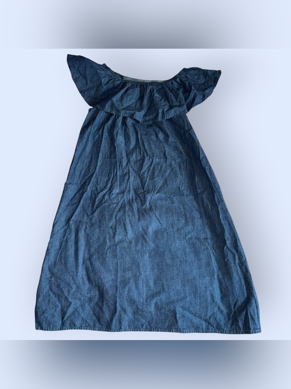 Faded Glory Off-Shoulder Ruffle Denim Dress
